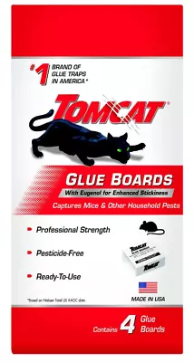 Tomcat Glue Boards With Immediate Grip Glue Ready-To-Use 4 Traps Free Shipping • $5.15