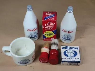 Lot Of 7 Vintage Barber Shop Shaving NOS Williams Soap Old Spice Mug USA • $32.99