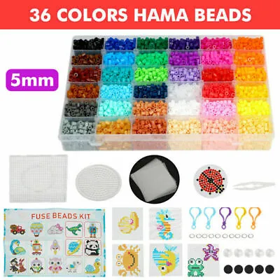 5mm For Perler/Hama Beads Kit Kids Fun DIY Craft 24/36 Colours Set Gift Toys • $44.51