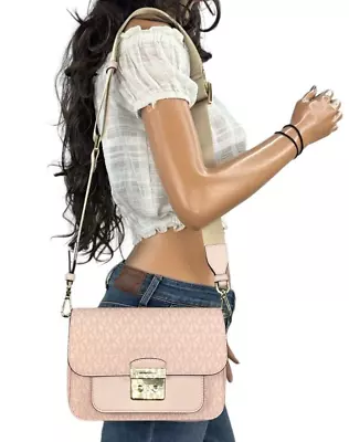 Michael Kors Sloan Editor Medium Flap Shoulder Messenger Bag Mk Powder Blush • $118.80