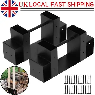 1 Pair Large Firewood Log Storage Log Holder Wood Basket Fireplace Tools UK • £19.59