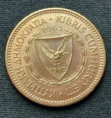 1963 Cyprus 5 Mils Coin UNC        #C333 • $21.79