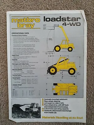 Matbro Bray Loadstar 4wd Sales Leaflet  • £2.99