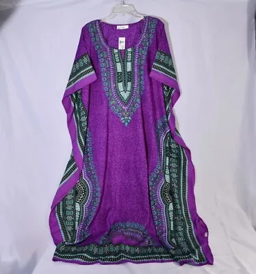 Kaftan Caftan Mumu Moomoo  Purple Green Black Blue Geometric  • $39.98