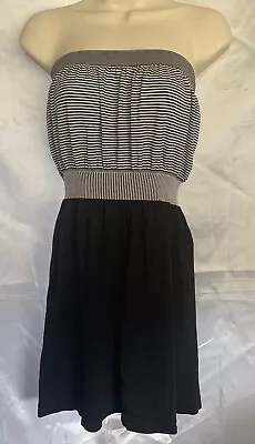 Ocean Club Primark Womens Black & White Stripe Beach Dress Size Med • £2.50