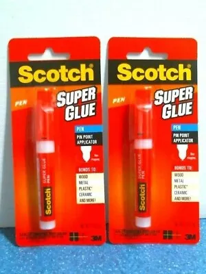 Scotch 91955 Pin Point Super Glue Pen Non Clogging Lot Of 2 FREE SHIPPING  • $7.50