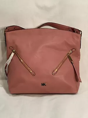 NWT Michael Kors Evie Pebble Rose Leather Hobo Shoulder Bag • $229