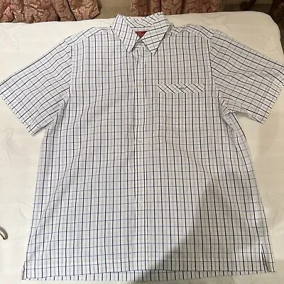 R.M Williams White Check Short Sleeved Shirt Size XXL • £40