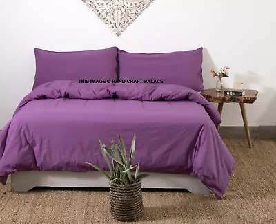 100% Cotton Washed All Size Purple Bed Quilt Duvet Doona Cover Set Bedding Cover • $83.59