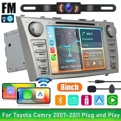 Car Stereo For Toyota Camry 2007-2011 8'' Wireless Apple Carplay Radio + Camera • $149.99