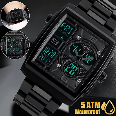 Military Men's Digital Army Sport Quartz Watch Analog Date Waterproof Wristwatch • $15.48