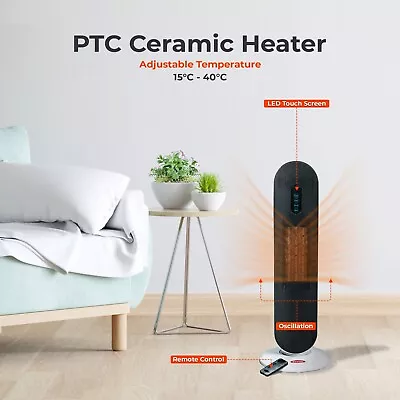 Sentik PTC Ceramic Heater Portable Oscillating Tower Space Heater 2000W • £39.99