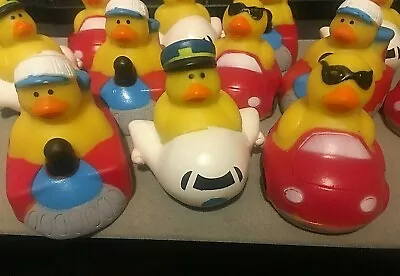 New 12 RUBBER DUCKIES  Race Car Transportation Airplane Ducks Celebration 2 X2  • $14.99