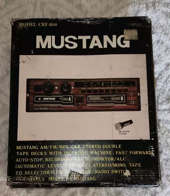 Vintage 100 Watt + 100 Watt Mustang AM/FM/MPX Cassette Car Stereo - NOS (G) • $100