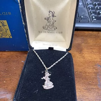 Vtg M I HUMMEL CLUB GOEBEL 1990 STERLING SILVER Pendant Necklace In Box • $10.99