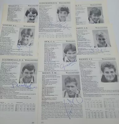 £9.99 • Buy Vintage Collection Lot Hand Signed Autographs Worcestershire County Cricket Club