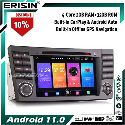 DAB+Android 11 Car Stereo SatNav DSP CarPlay CD Mercedes E/G/CLS Class W211 W219 • £173.85