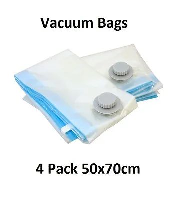 Pack Of 4 Medium Travel Vacuum Storage Bags For Clothes - 50x70cm  • £8.99