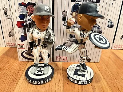 Derek Jeter & Mariano Rivera Yankees SGA Captain America Superhero Bobblehead • $499.99