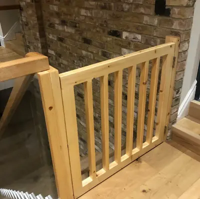 £119.99 • Buy Wooden Baby Stair Gate Pet Gate Includes Hinges & Latch Bespoke Unpainted