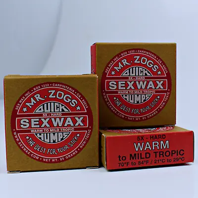 Mr Zogs Sex Wax Surfboard Wax Blocks X3 Warm  (Free Delivery)  • £12