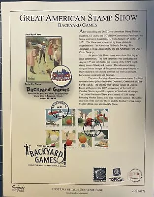 Goodman's Art Cachet Souvenir Page Backyard Games Mother Teresa CZ Slania GASS • $25