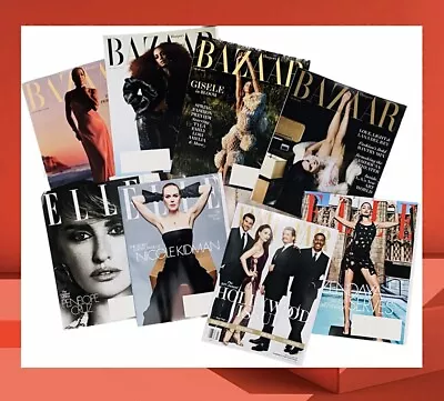 Lot Of 8 Beauty Fashion Magazines~bazaar Elle ~ Vanity Fair 2023-2024. New! • $35