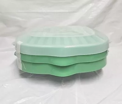  Microwave Bacon Cooker 2 PCS Microwave Bacon Tray With Splatter Lid Green New • $19.99