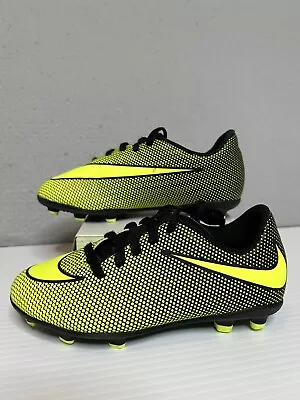 Nike Cleats Boys Bravata II FG Yellow/ Black Soccer Cleats 844442-070 Size 12C • $18.99