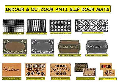 Anti-Slip Home Coir & Rubber Door Mat Indoor & Outdoor Entrance Mat Dirt Scraper • £7.99