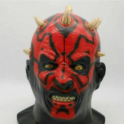Star Wars Darth Maul Deluxe Adult Evil Scary Costume Mask Latex Halloween PartyD • £21.07
