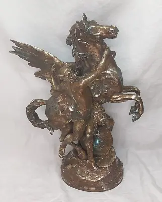 Vintage Sculpture Pegasus Perseus Medusa Bronze Picault Greek Mythology Francais • $324.99