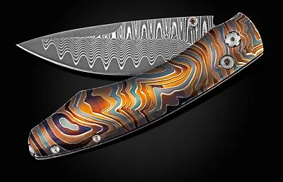 New William Henry Color Lasered Engraved Titanium Pocket Knife B12 Topo • $1500