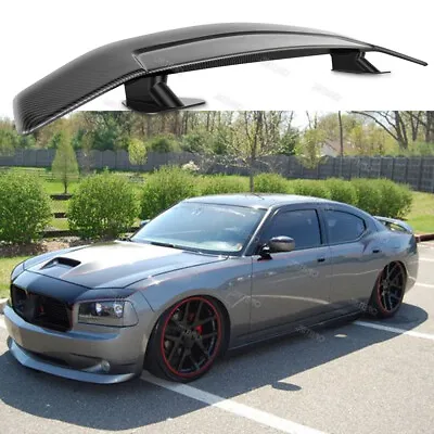 47  Car Rear Trunk Spoiler Wing Carbon Fiber W/Adhesive For Dodge Charger Sedan • $99.78