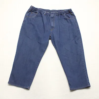 Haband Men's Size 3XxXS Blue Pull On Elastic Waist Dark Wash Stretch Denim Jeans • $12.41