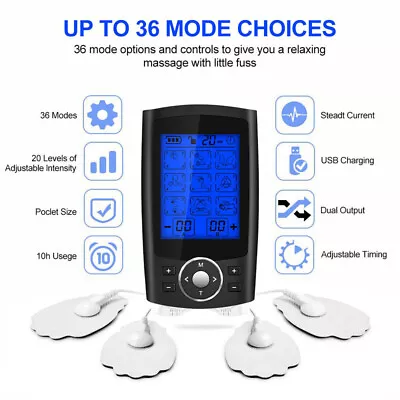 36 Modes Tens Unit Muscle Therapy Pain Relief Stimulator Machine Pulse Massager • $34.98