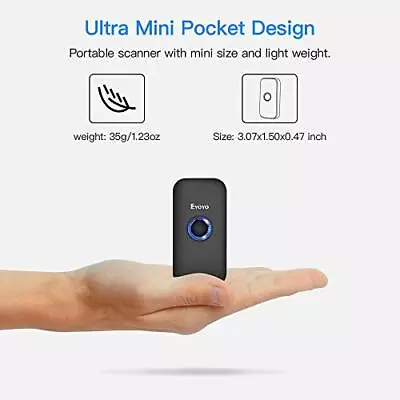 Mini 1D Bluetooth Barcode Scanner 3-in-1 Bluetooth & USB Wired & 2.4G Wireles... • $57.73
