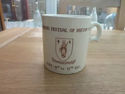 1951 Rare Original Festival Of Britain Treharris Glamorgan Wales China Mug • £14.99