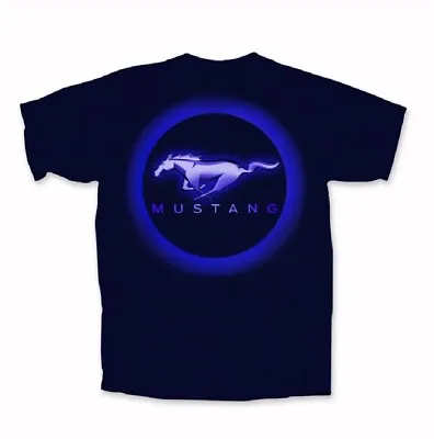 Ford Mustang Circle Glow Pony Short Sleeve T-Shirt - NEW Fast Free Shipping • $28.95