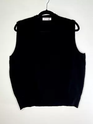 Vintage Simpson Piccadilly 100% Pure Cashmere Men's Black Sweater Vest Size 44 • $25