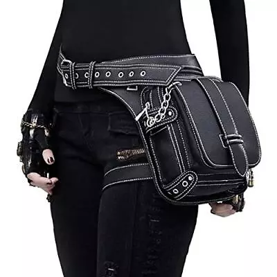 Punk Waist Bag Tactical Drop Leg Fanny Pack Outdoor Bike Motorcycle Hiking Gear • $50.53