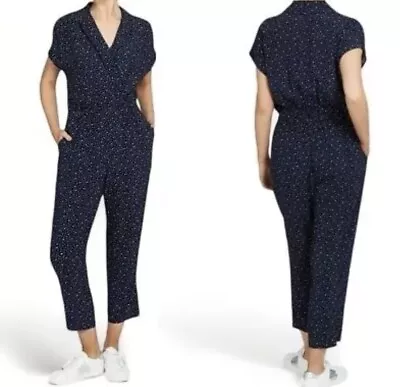 French Connection Navy Star Print Jumpsuit Size 14 • $42.50