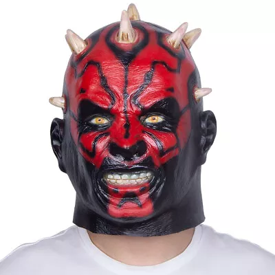 Halloween Scary Latex Darth Maul Mask Headgear Masquerade Costumes Party Cosplay • £32.39