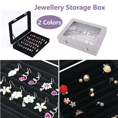 Jewelry Storage Case Tray Holder Display Earring Ring Ornaments Organize Box • $12.99
