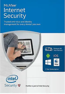 Download McAfee Internet Security 10 Device- Latest Edition (PC/Mac/Android/iOS) • $9.64