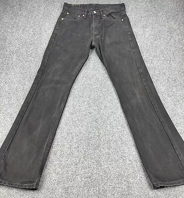 Levis 527 Jeans Mens 31 Black Boot Cut Mid Rise Cowboy Denim Stretch 31x34 • $33.88