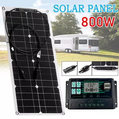 800W Solar Panel Kit Battery Charger + 30A Controller For Car Van Caravan Boat • £28.49