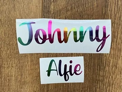 Rainbow Personalised Name Stickers Labels Decals Bottle Gift Birthday Kids • £1.80