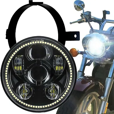 LED Projection Headlight Kit For Honda VTX 1300 1800 C/N/R/S/T Black Halo Ring • $149.99