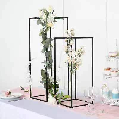 2 Geometric 24  Metal Rectangular Stands Flower VASE HOLDERS Party Decorations • $34.63